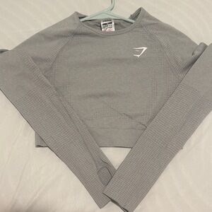 Gymshark Gray Long Sleeve Crop Top